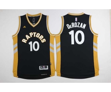 nba jersey toronto raptors #10 derozan black-yellow[2016 new]