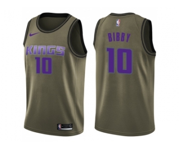 Men Nike Sacramento Kings #10 Mike Bibby Green Salute to Service NBA Swingman Jersey