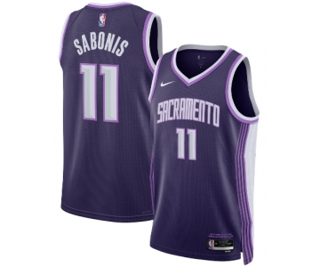 Men's Sacramento Kings #11 Domantas Sabonis Purple 2025-26 City Edition Swingman Stitched Jersey