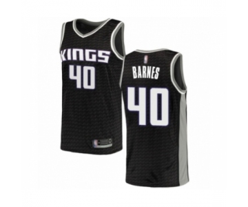 Men's Sacramento Kings #40 Harrison Barnes Authentic Black Basketball Jersey Statement Edition