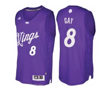 Men's Sacramento Kings #8 Rudy Gay Purple 2016 Christmas Day NBA Swingman Jersey