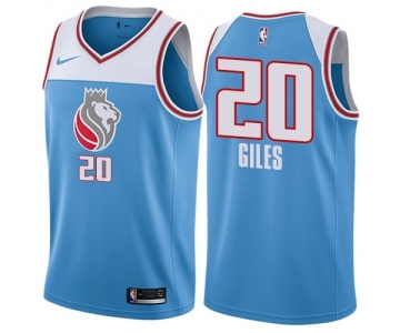 Youth Nike Sacramento Kings #20 Harry Giles Swingman Blue NBA Jersey - City Edition
