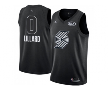 Men Nike Portland Trail Blazers #0 Damian Lillard Black NBA Jordan Swingman 2018 All-Star Game Jersey