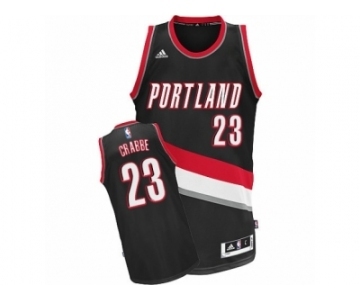 Men's Adidas Portland Trail Blazers #23 Allen Crabbe Swingman Black Road NBA Jersey