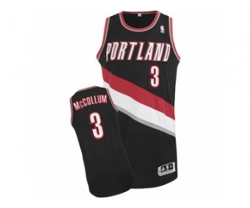 Men's Adidas Portland Trail Blazers #3 C.J. McCollum Authentic Black Road NBA Jersey