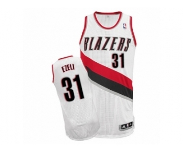Men's Adidas Portland Trail Blazers #31 Festus Ezeli Authentic White Home NBA Jersey