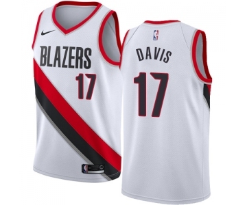 Men's Nike Portland Trail Blazers #17 Ed Davis Swingman White Home NBA Jersey - Association Edition