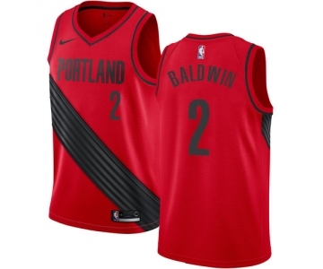 Men's Nike Portland Trail Blazers #2 Wade Baldwin Authentic Red NBA Jersey Statement Edition