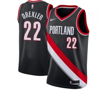 Men's Nike Portland Trail Blazers #22 Clyde Drexler Swingman Black Road NBA Jersey - Icon Edition