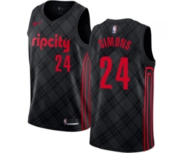 Men's Nike Portland Trail Blazers #24 Anfernee Simons Swingman Black NBA Jersey - City Edition