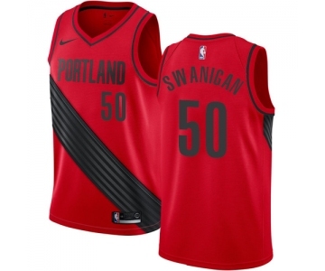 Men's Nike Portland Trail Blazers #50 Caleb Swanigan Swingman Red Alternate NBA Jersey Statement Edition