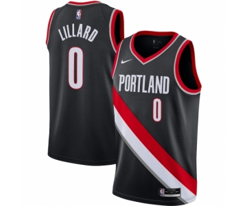 Men's Portland Trail Blazers #0 Damian Lillard Nike Black 2020-21 Swingman Jersey
