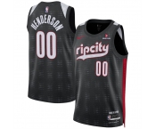 Men's Portland Trail Blazers #00 Scoot Henderson Black 2024-25 City Edition Edition Stitched Basketball Jersey