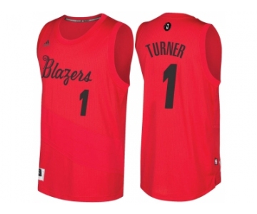 Men's Portland Trail Blazers #1 Evan Turner Red 2016 Christmas Day NBA Swingman Jersey