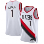 Men's Portland Trail Blazers #1 Ja Morant White 2026 Association Edition Stitched Basketball Jersey Men's Portland Trail Blazers #1 Ja Morant White 2026 Association Edition Stitched Basketball Jersey
