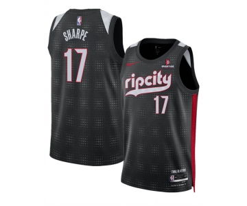 Men's Portland Trail Blazers #17 Shaedon Sharpe Black 2024-25 City Edition Edition Stitched Basketball Jersey