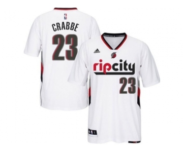 Men's Portland Trail Blazers #23 Allen Crabbe Swingman Rip City Pride White Short Sleeve Jersey
