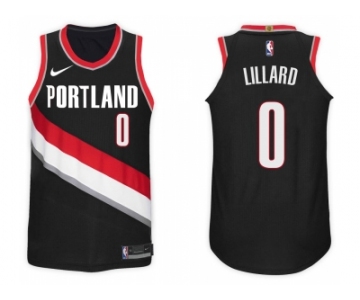 Nike NBA Portland Trail Blazers #0 Damian Lillard Jersey 2017-18 New Season Black Jersey
