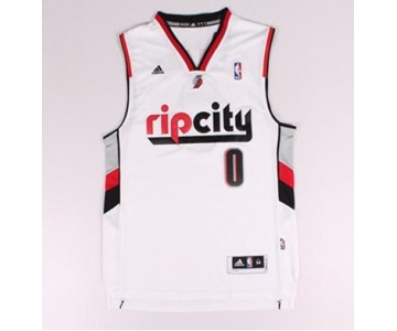 nba portland trailblazers #0 damian lillard white-1[revolution 30 swingman]