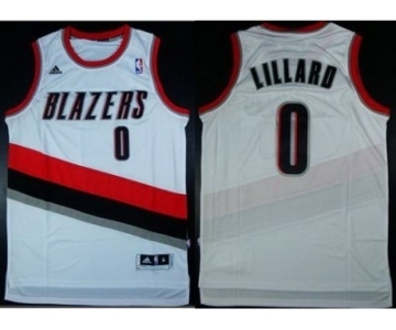 nba portland trailblazers #0 damian lillard white[revolution 30 swingman]