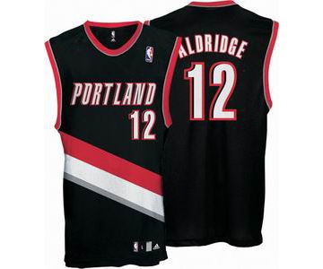 nba portland trailblazers #12 aldridge black