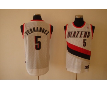 nba portland trailblazers #5 fernandez white(fans edition)