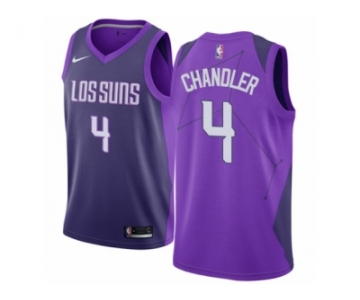 Men Nike Phoenix Suns #4 Tyson Chandler Authentic Purple NBA Jersey - City Edition