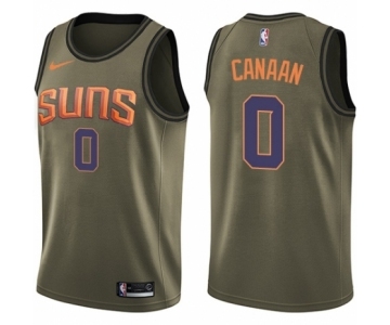 Men's Nike Phoenix Suns #0 Isaiah Canaan Swingman Green Salute to Service NBA Jersey