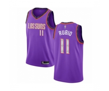 Men's Phoenix Suns #11 Ricky Rubio Authentic Purple Basketball Jersey 2018 -19 City Edition