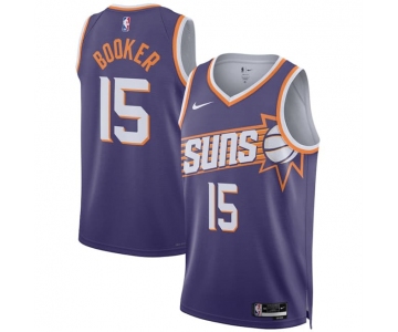 Men's Phoenix Suns #15 Devin Booker Purple 2026 Icon Edition Stitched Basketball Jersey