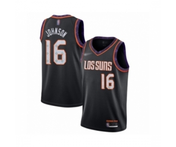 Men's Phoenix Suns #16 Tyler Johnson Swingman Black Basketball Jersey 2019-20 City Edition