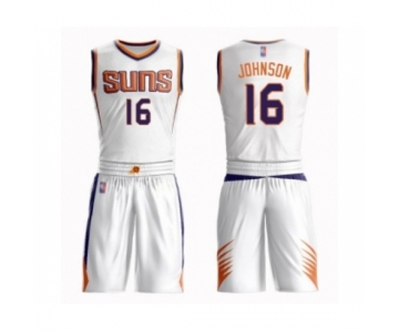 Men's Phoenix Suns #16 Tyler Johnson Swingman White Basketball Suit Jersey - Association Edition