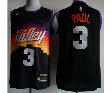 Men's Phoenix Suns #3 Paul Black Basketball Jersey 2020-2021 City Edition
