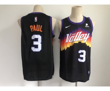 Men's Phoenix Suns #3 paul Authentic Black Basketball Jersey 2020-20201 City Edition