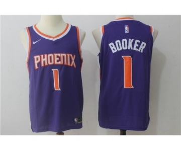 Nike NBA Phoenix Suns #1 Devin Booker Jersey 2017-18 New Season Purple Jersey