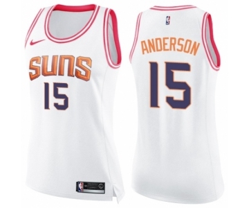 Women's Nike Phoenix Suns #15 Ryan Anderson Swingman White Pink Fashion NBA Jersey