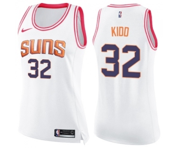 Women's Nike Phoenix Suns #32 Jason Kidd Swingman White Pink Fashion NBA Jersey