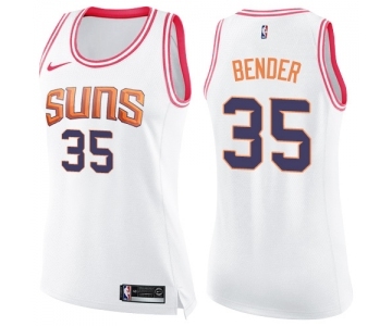 Women's Nike Phoenix Suns #35 Dragan Bender Swingman White Pink Fashion NBA Jersey
