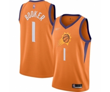 Women's Phoenix Suns #1 Devin Booker Swingman Orange Finished Basketball Jersey - Statement Edition