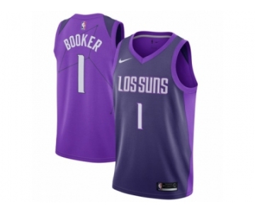 Youth Nike Phoenix Suns #1 Devin Booker Swingman Purple NBA Jersey - City Edition