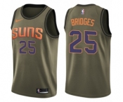 Youth Nike Phoenix Suns #25 Mikal Bridges Swingman Green Salute to Service NBA Jersey