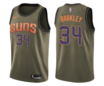 Youth Nike Phoenix Suns #34 Charles Barkley Swingman Green Salute to Service NBA Jersey