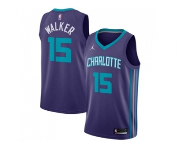 Men Nike Charlotte Hornets #15 Kemba Walker Purple NBA Jordan Swingman Statement Edition Jersey