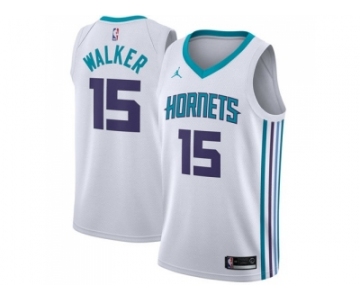 Men Nike Charlotte Hornets #15 Kemba Walker White NBA Jordan Swingman Association Edition Jersey