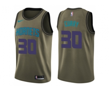 Men Nike Charlotte Hornets #30 Dell Curry Green Salute to Service NBA Swingman Jersey