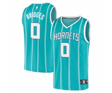 Men's Charlotte Hornets #0 Miles Bridges Fanatics Branded Teal 2020-21 Fast Break Replica Jersey