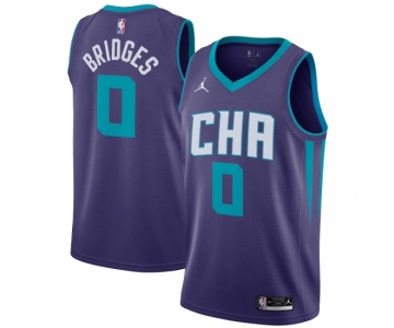 Men's Charlotte Hornets #0 Miles Bridges Jordan Brand Purple 2020-21 Swingman Jersey