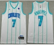 Men's Charlotte Hornets #1 Kon Knueppel White Icon Sponsor Swingman Jersey
