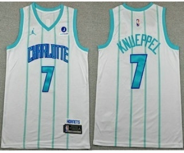 Men's Charlotte Hornets #1 Kon Knueppel White Icon Sponsor Swingman Jersey