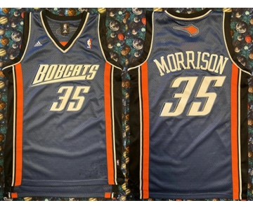 Men's Charlotte Hornets #35 Adam Morrison Navy Stitched Basketball Jersey